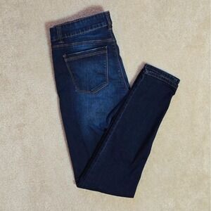 White House Black Market Skinny Leg Jeans Dark Wash Distressed 4R Womens